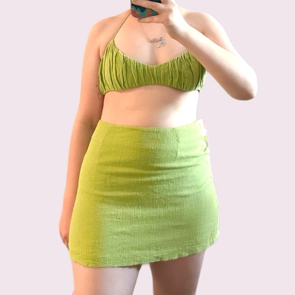 White fox skirt set